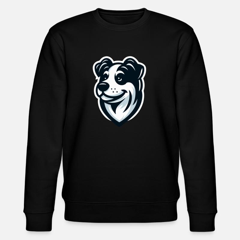 Hündchen: Illustration eines Freundes - Stanley/Stella Unisex Bio-Sweatshirt CHANGER  - Schwarz