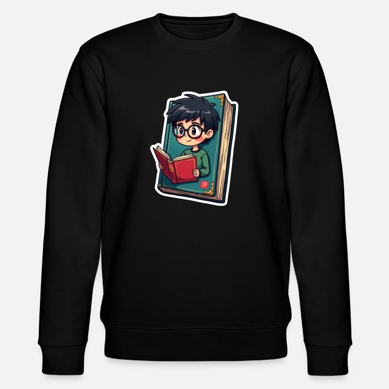 BUCHEN NERD - Stanley/Stella Unisex Bio-Sweatshirt CHANGER  - Schwarz