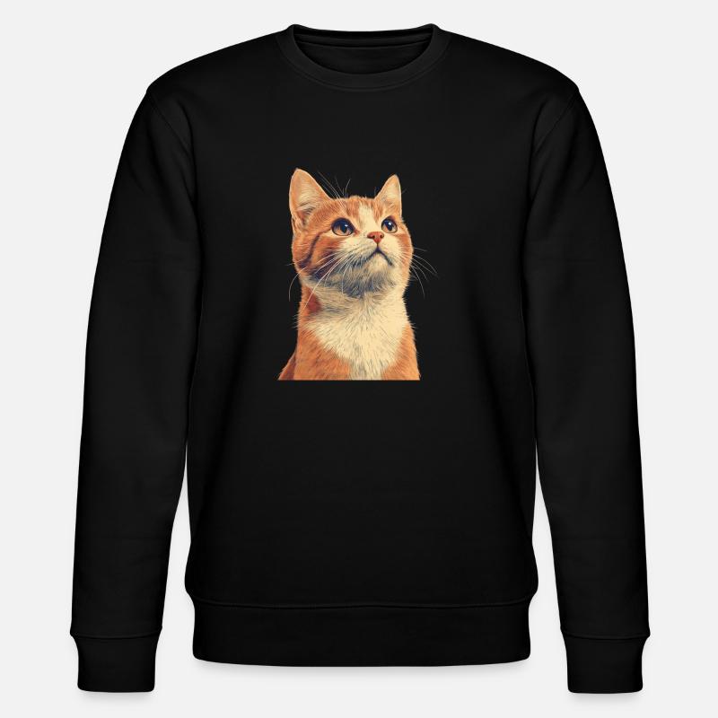 Süße Ingwerkatze - Stanley/Stella Unisex Bio-Sweatshirt CHANGER  - Schwarz