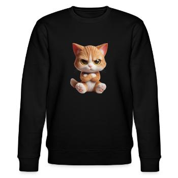 Katze grimmig 2 - Stanley/Stella Unisex Bio-Sweatshirt CHANGER  - Schwarz - Vorne - Nik (191cm) & Marisol (170cm)