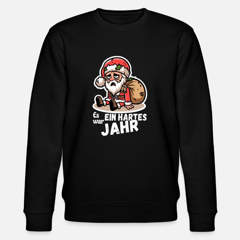 Lustiger Weihnachtsmann Spruch - Stanley/Stella Unisex Bio-Sweatshirt CHANGER  - Schwarz