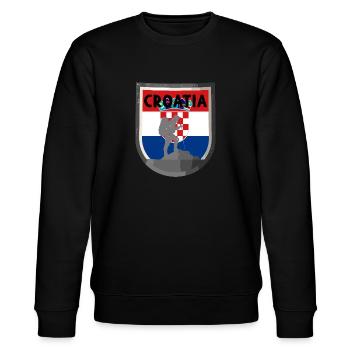 Kroatien Flagge Adria Zagreb Kroatische Fahne - Stanley/Stella Unisex Bio-Sweatshirt CHANGER  - Schwarz - Vorne - Nik (191cm) & Marisol (170cm)