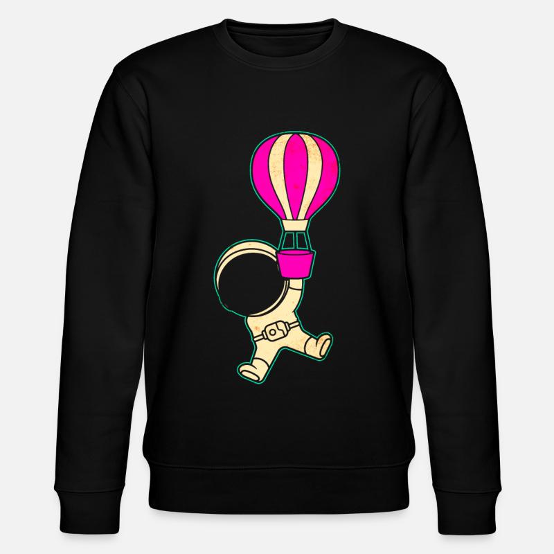 Astronaut Heißluftballon Raumfahrer - Stanley/Stella Unisex Bio-Sweatshirt CHANGER  - Schwarz
