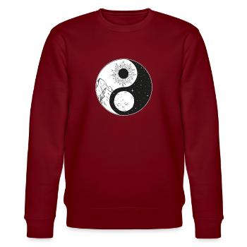 Yin Yang, Sonne und Mond. Yoga, Meditation, Zen - Stanley/Stella Unisex Bio-Sweatshirt CHANGER  - Burgunderrot - Vorne - Nik (191cm) & Marisol (170cm)