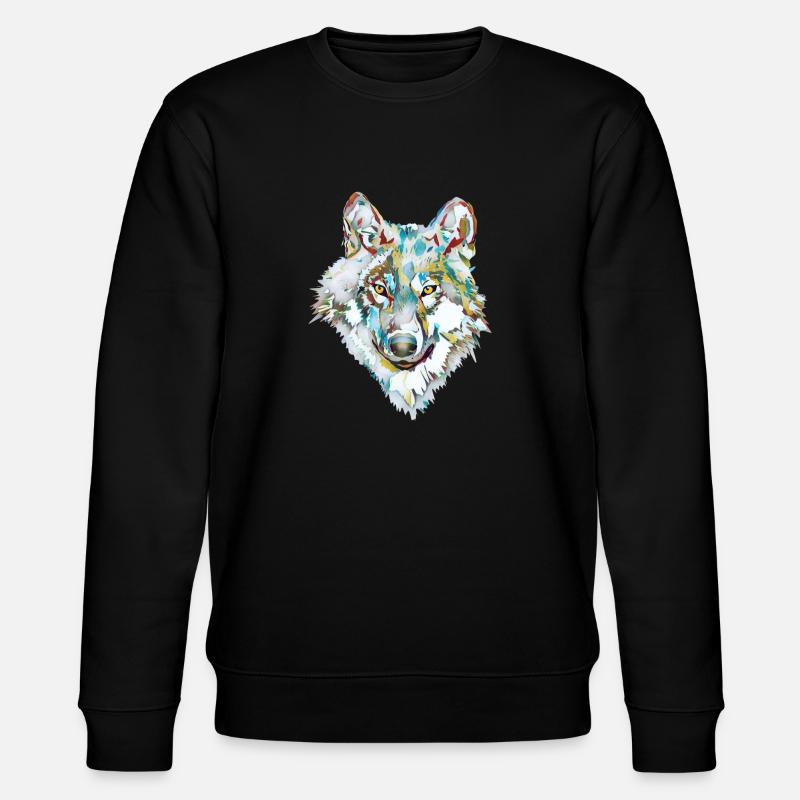 Hund Wolf Eis - Stanley/Stella Unisex Bio-Sweatshirt CHANGER  - Schwarz