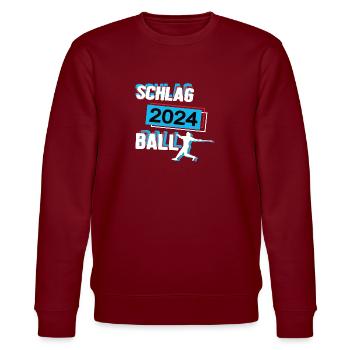 Schlagball 2024 Schlagballer Schlagballspieler - Stanley/Stella Unisex Bio-Sweatshirt CHANGER  - Burgunderrot - Vorne - Nik (191cm) & Marisol (170cm)