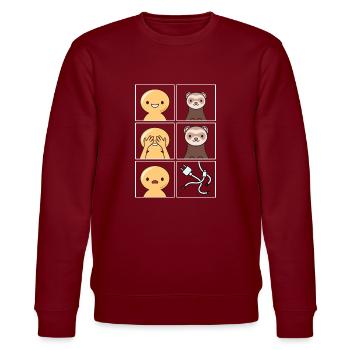 Câble de furet Eaten Design pour les fans de furets - Sweat bio CHANGER Stanley/Stella Unisexe - bordeaux - Devant - Nik (191cm) & Marisol (170cm)