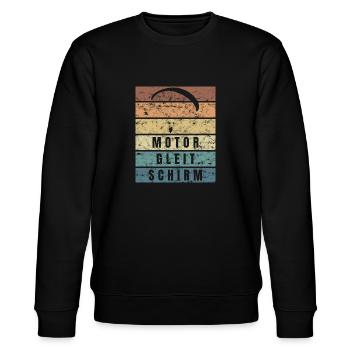 Motorgleitschirm Gleitschirm Pilot Fliegen - Stanley/Stella Unisex Bio-Sweatshirt CHANGER  - Schwarz - Vorne - Nik (191cm) & Marisol (170cm)