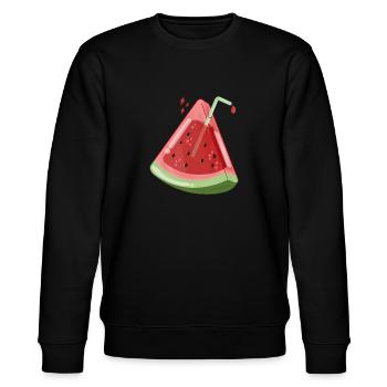 Watermelon Water - Stanley/Stella CHANGER Unisex Organic Sweatshirt - black - Front - Nik (191cm) & Marisol (170cm)