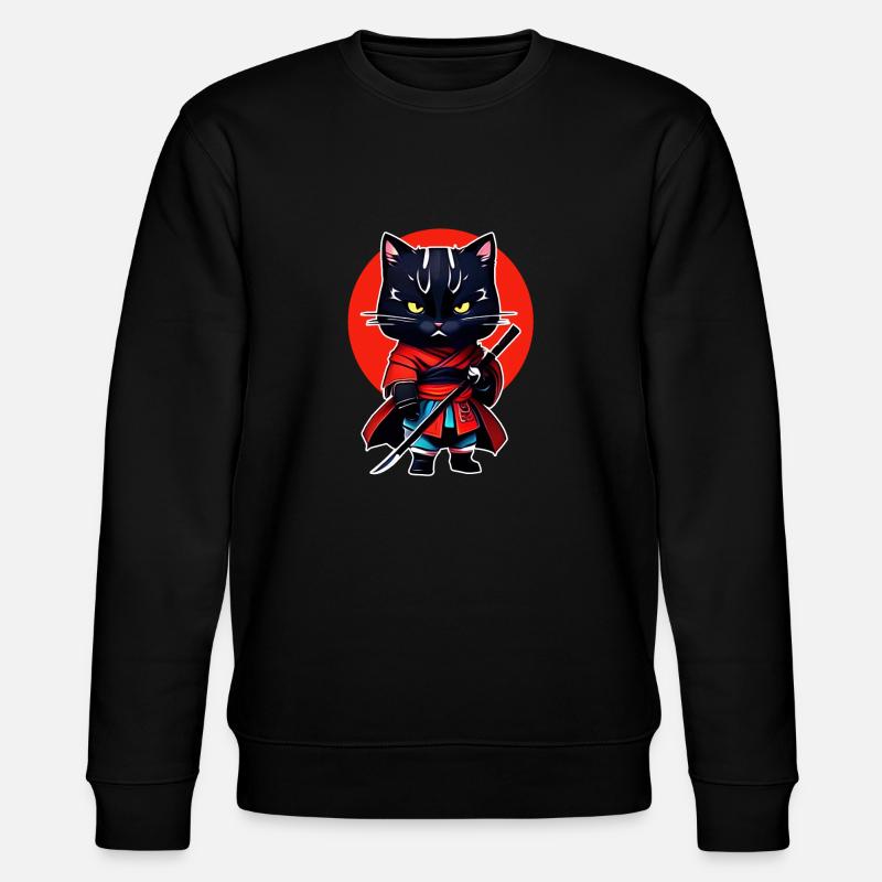 Samurai cat - Stanley/Stella CHANGER Unisex Organic Sweatshirt - black