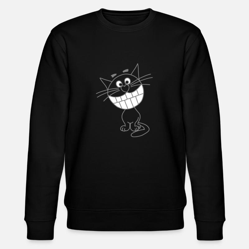 chat drôle de sourire - Sweat bio CHANGER Stanley/Stella Unisexe - noir