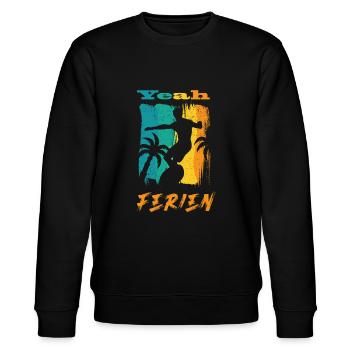 Yeah Ferien! Surfen und Strand - Stanley/Stella Unisex Bio-Sweatshirt CHANGER  - Schwarz - Vorne - Nik (191cm) & Marisol (170cm)