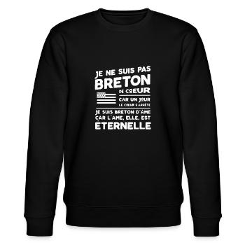 Phrase Citation Humour Breton Bretagne Idée Cadeau - Sweat bio CHANGER Stanley/Stella Unisexe - noir - Devant - Nik (191cm) & Marisol (170cm)