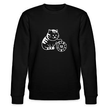 Dungeon Meowster Würfel - Stanley/Stella Unisex Bio-Sweatshirt CHANGER  - Schwarz - Vorne - Nik (191cm) & Marisol (170cm)