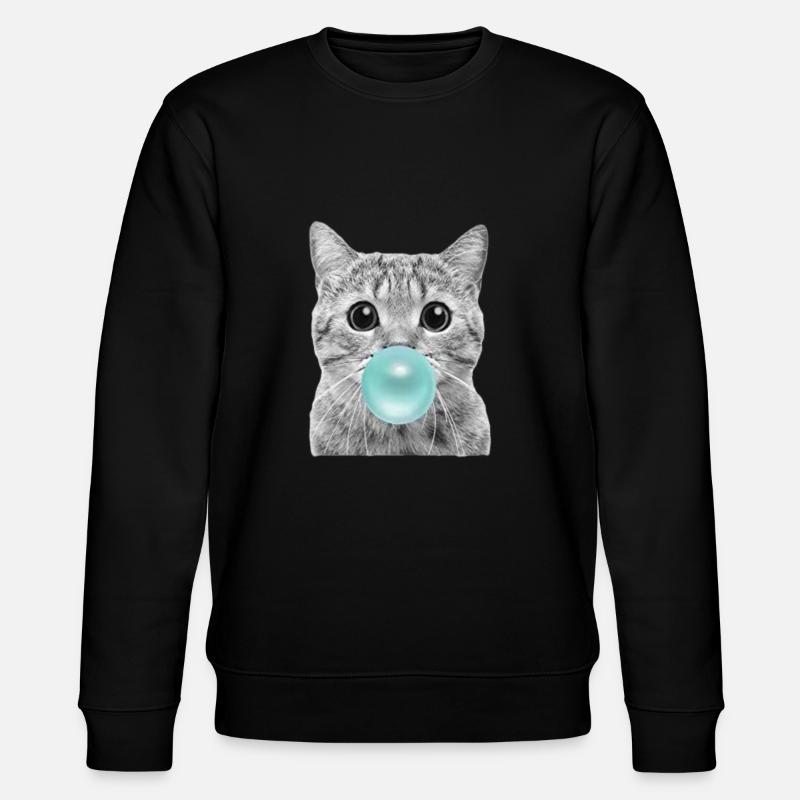 coole Katze - Stanley/Stella Unisex Bio-Sweatshirt CHANGER  - Schwarz