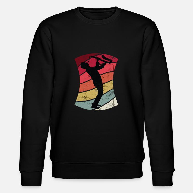 Jazz Saxophonist Retro - Stanley/Stella Unisex Bio-Sweatshirt CHANGER  - Schwarz