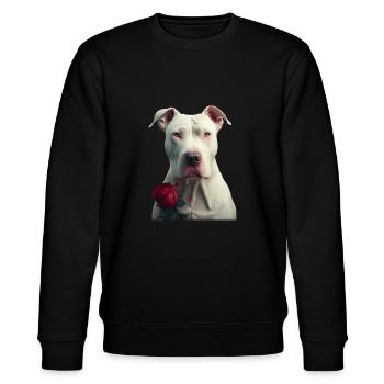 Dogo Argentino Valentine's Day - Stanley/Stella CHANGER Unisex Organic Sweatshirt - black - Front - Nik (191cm) & Marisol (170cm)