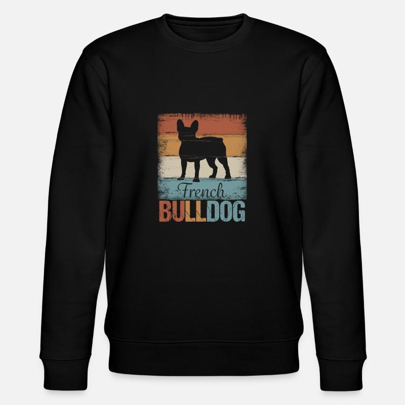 Französische Bulldogge Geschenkidee - Stanley/Stella Unisex Bio-Sweatshirt CHANGER  - Schwarz