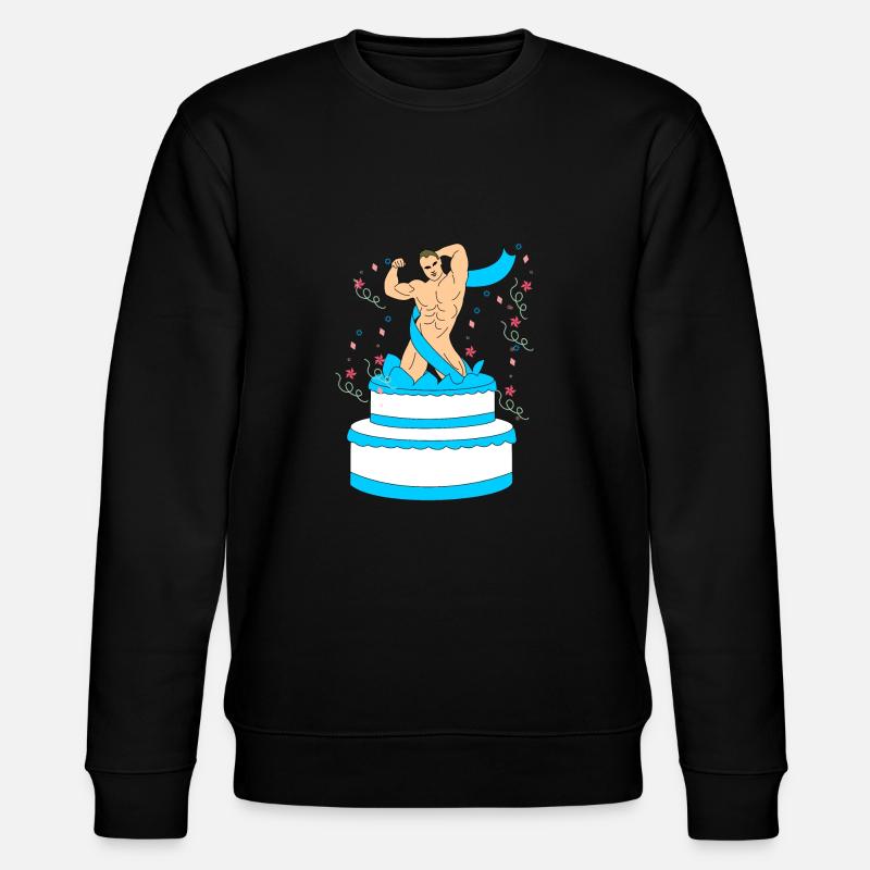 Striptease Überraschung Mann Nackt Junggesellen - Stanley/Stella Unisex Bio-Sweatshirt CHANGER  - Schwarz