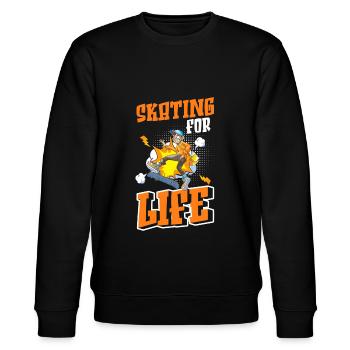 Comic Cartoon Nerd - Stanley/Stella Unisex Bio-Sweatshirt CHANGER  - Schwarz - Vorne - Nik (191cm) & Marisol (170cm)