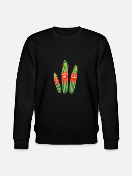Wütende Gurke, Gurken, Comic, Gurke - Stanley/Stella Unisex Bio-Sweatshirt CHANGER  - Schwarz