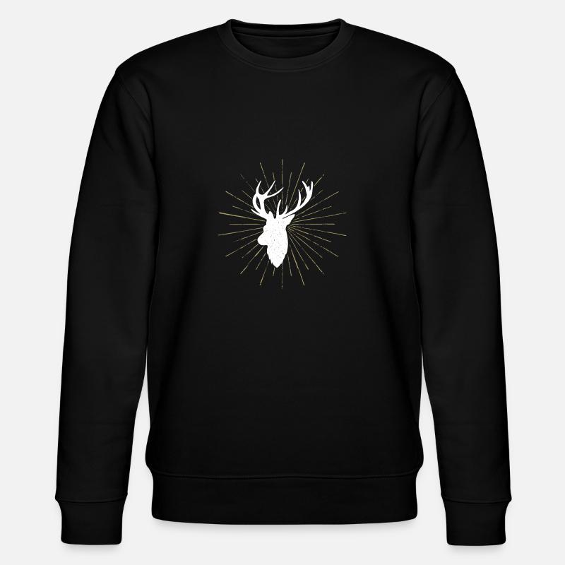 Hirsch - Hirschgeweih - Deer - Sweat bio CHANGER Stanley/Stella Unisexe - noir