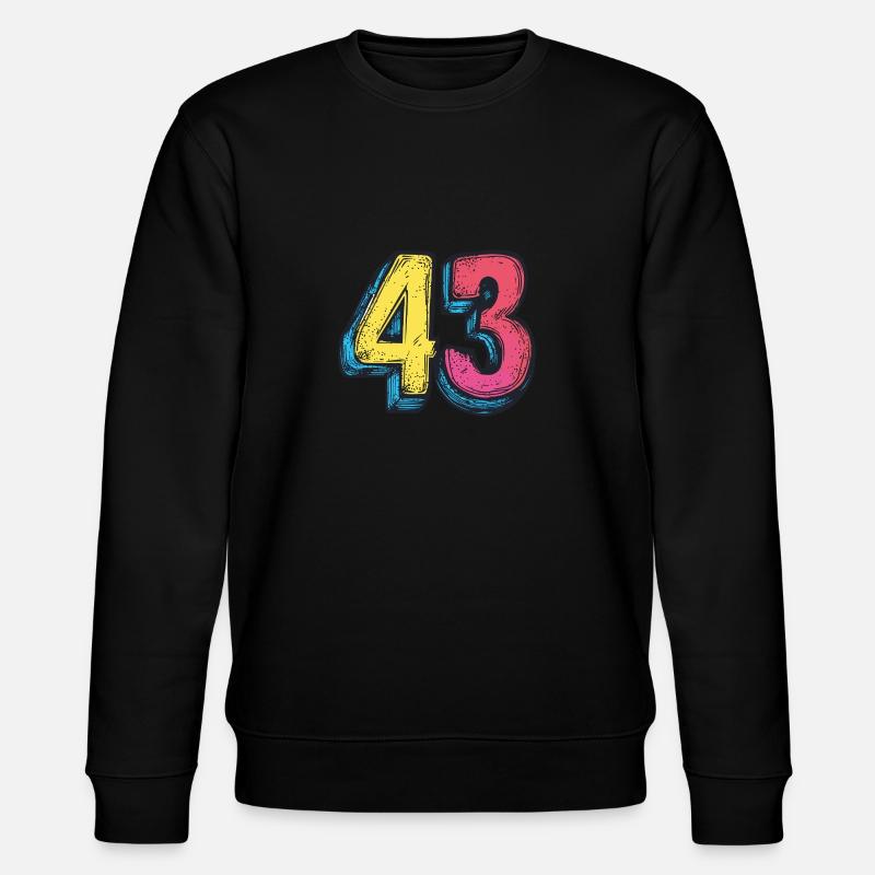 43 Zahl Comic - Stanley/Stella Unisex Bio-Sweatshirt CHANGER  - Schwarz