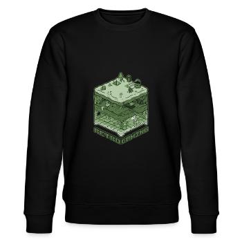 Retro Gaming - Stanley/Stella Unisex Bio-Sweatshirt CHANGER  - Schwarz - Vorne - Nik (191cm) & Marisol (170cm)