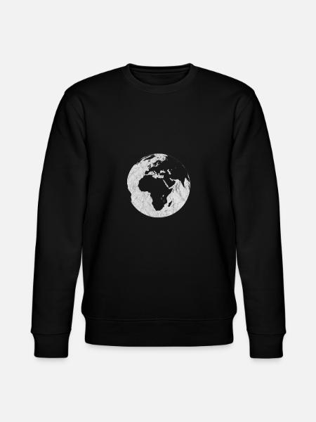 Globe Gray Grunge / Gift - Stanley/Stella CHANGER Unisex Organic Sweatshirt - black