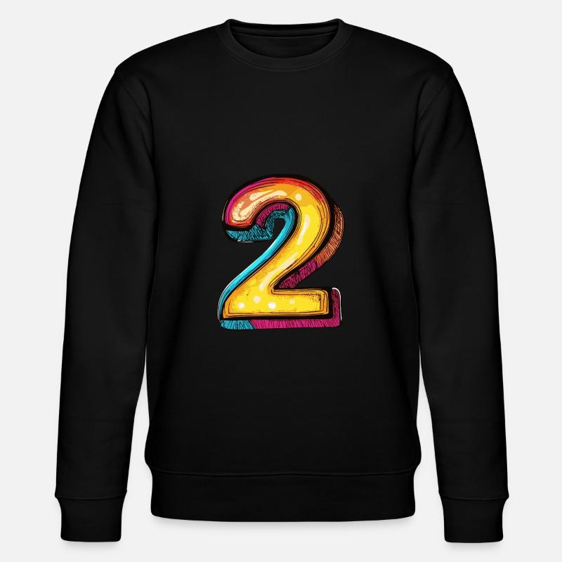 2 Number Comic - Stanley/Stella CHANGER Unisex Organic Sweatshirt - black