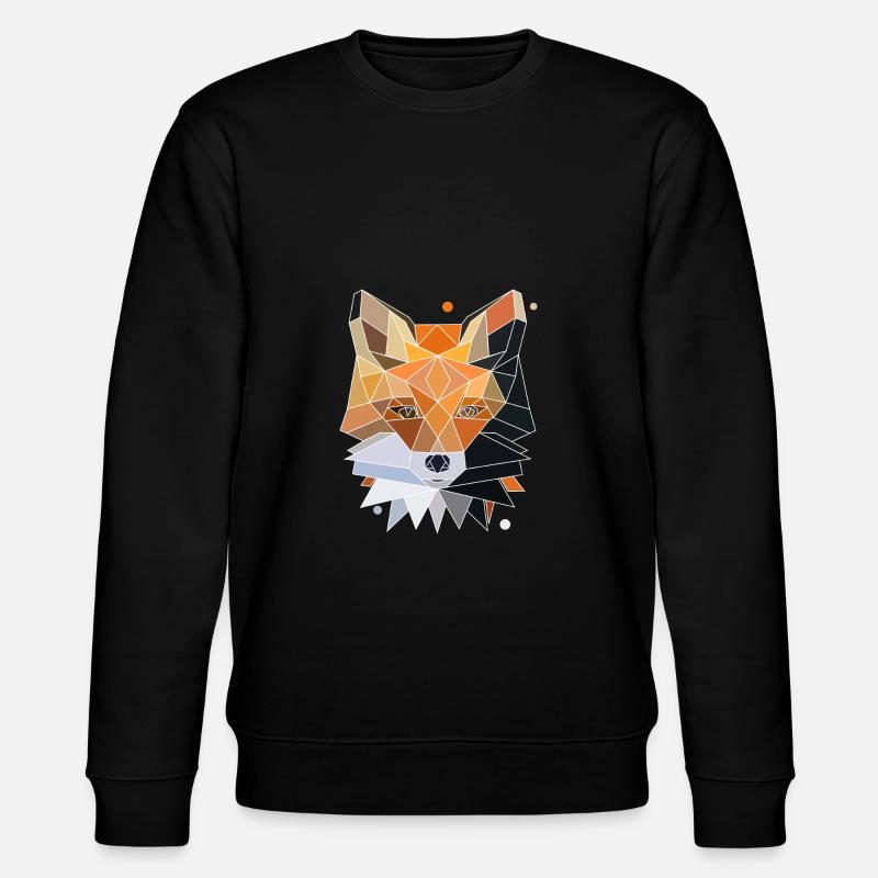 Fox polygon design - Stanley/Stella CHANGER Unisex Organic Sweatshirt - black