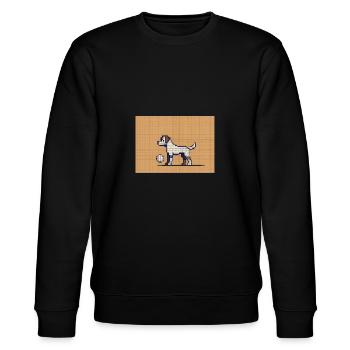 Pixel-Hund - Stanley/Stella Unisex Bio-Sweatshirt CHANGER  - Schwarz - Vorne - Nik (191cm) & Marisol (170cm)