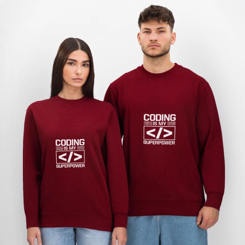 Coding Is My Superpower Programming Coder Computer Stanley/Stella Unisex Bio-Sweatshirt CHANGER 