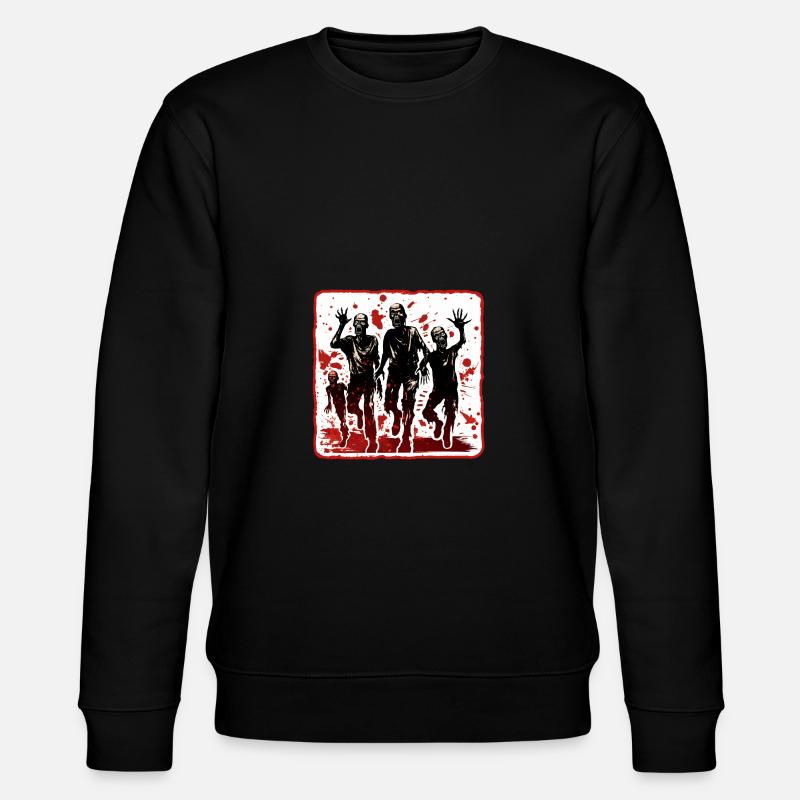 Halloween Warnung vor Zombies - Stanley/Stella Unisex Bio-Sweatshirt CHANGER  - Schwarz