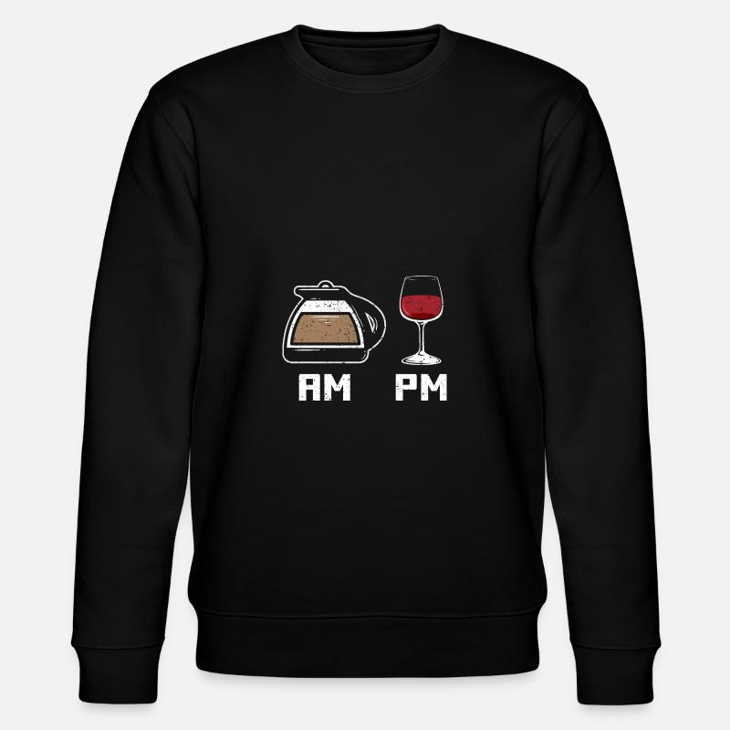 Coffee Wine AM PM - Stanley/Stella CHANGER Unisex Organic Sweatshirt - black