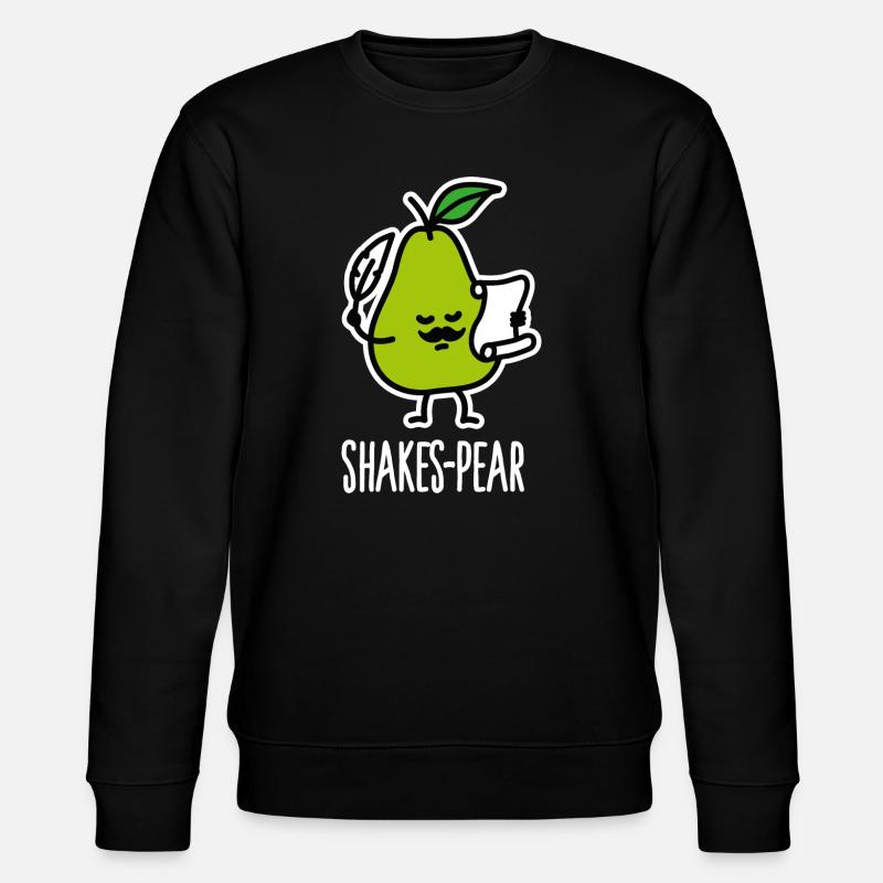 Shakes-Pear, Funny Shakespeare Pun Pear - Stanley/Stella CHANGER Unisex Organic Sweatshirt - black
