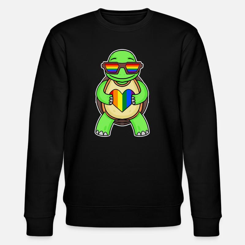 Regenbogen Schildkröte - Stanley/Stella Unisex Bio-Sweatshirt CHANGER  - Schwarz