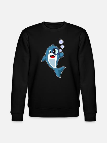 Dolphin Detective Magnifier - Stanley/Stella CHANGER Unisex Organic Sweatshirt - black