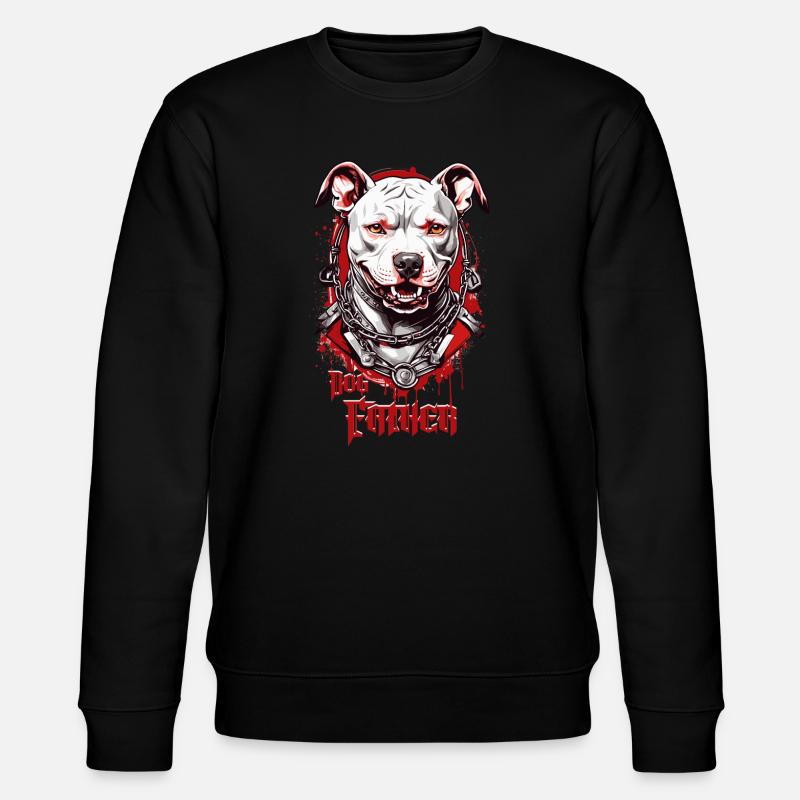Hunderasse Pitbulls, Hunde Vater - Stanley/Stella Unisex Bio-Sweatshirt CHANGER  - Schwarz