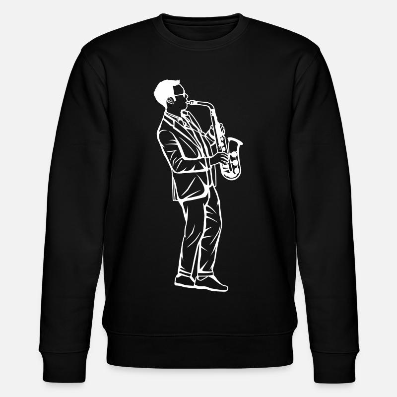 Saxophone Boy Drawing - Stanley/Stella CHANGER Unisex Organic Sweatshirt - black