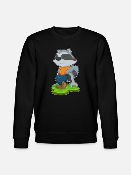 Raccoon Mechanic Wrench Workshop - Stanley/Stella CHANGER Unisex Organic Sweatshirt - black