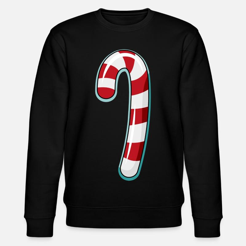 Candy Cane Striped Design - Stanley/Stella CHANGER Unisex Organic Sweatshirt - black