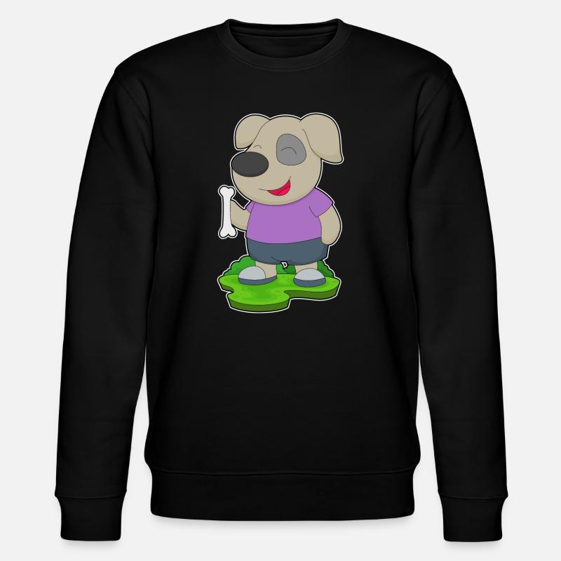 Hund Knochen - Stanley/Stella Unisex Bio-Sweatshirt CHANGER  - Schwarz
