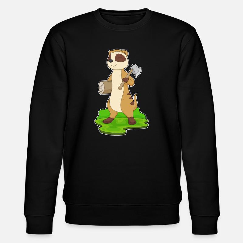 Hache de bûcheron suricate - Sweat bio CHANGER Stanley/Stella Unisexe - noir