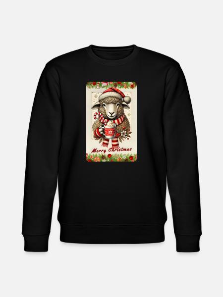 Christmas sheep with hot chocolate - Stanley/Stella CHANGER Unisex Organic Sweatshirt - black