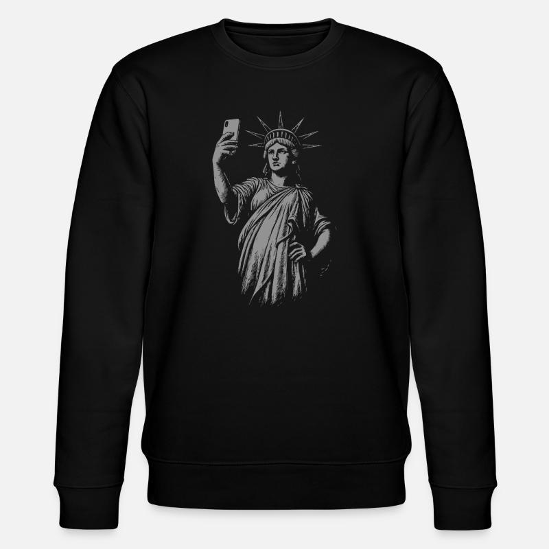Freiheitsstatue Selfie Portrait Geschenk - Stanley/Stella Unisex Bio-Sweatshirt CHANGER  - Schwarz
