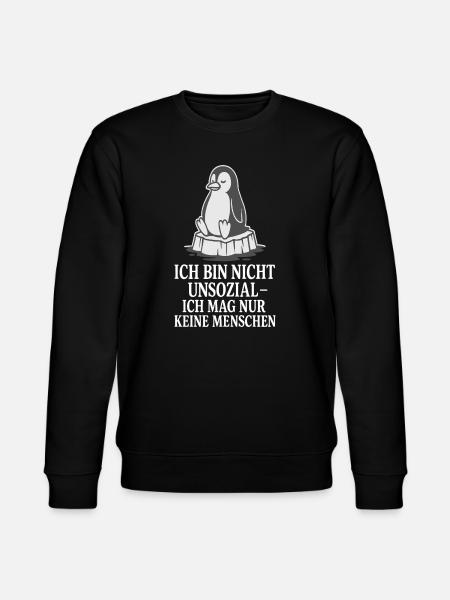 Pinguin auf Eis mit Spruch - Stanley/Stella CHANGER Unisex Organic Sweatshirt - black