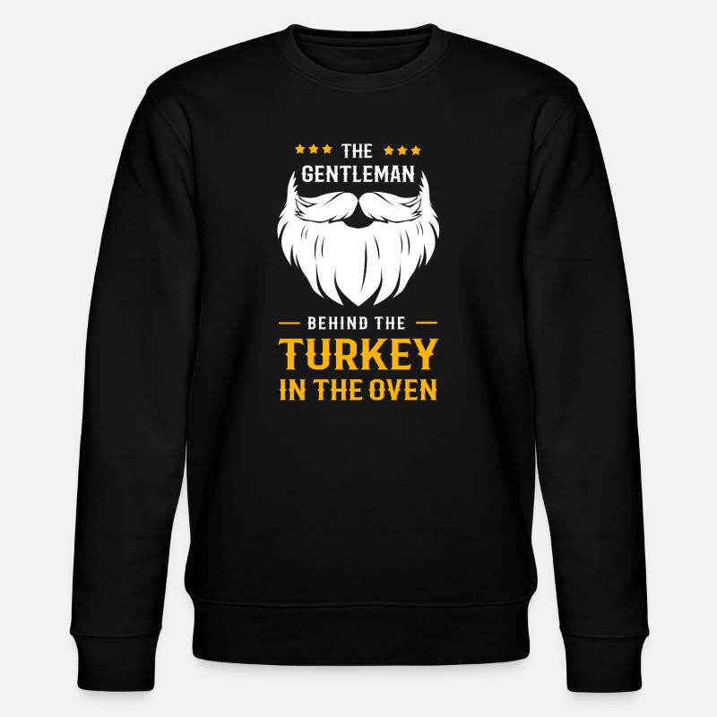 Thanksgiving Gender Reveal Werdende Mutter - Stanley/Stella Unisex Bio-Sweatshirt CHANGER  - Schwarz