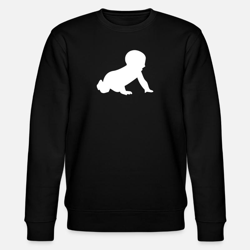 Silhouette de bébé rampant - Sweat bio CHANGER Stanley/Stella Unisexe - noir