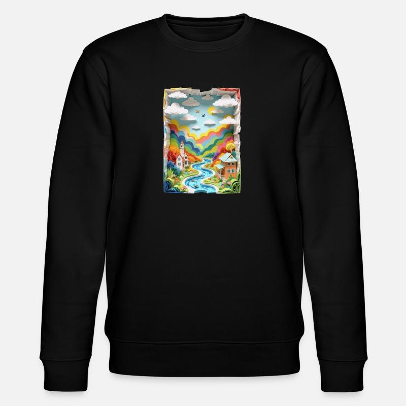 Stadt aus Papier - Stanley/Stella Unisex Bio-Sweatshirt CHANGER  - Schwarz